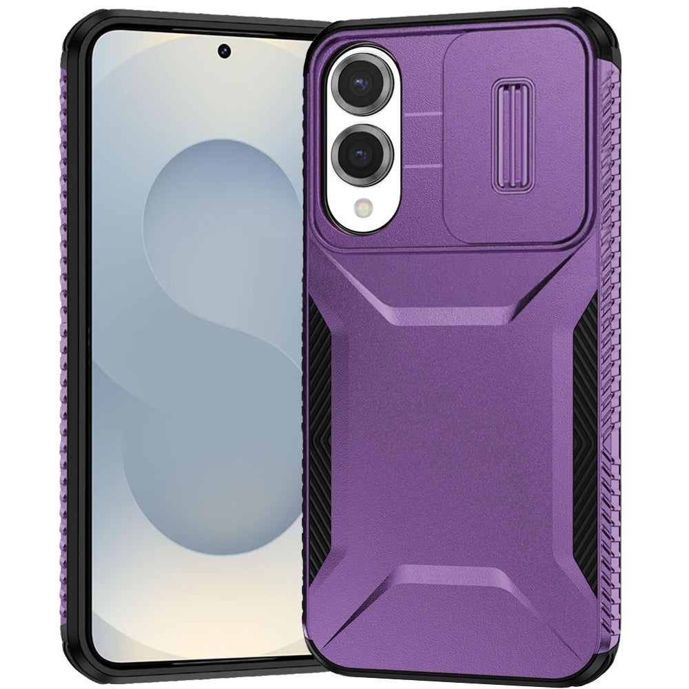 For Samsung Galaxy S25 EDGE Slim Fit Shockproof Hybrid with Slide Camera Window Covering, Rugged Tpu Silicone Hard PC Bumper Case Cover