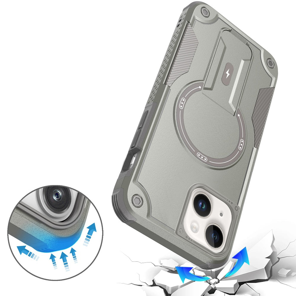For Samsung Galaxy S25 EDGE Magnetic Invisible Kickstand Holder with Magsafe, Slim Fit Shockproof Hybrid Military Grade Heavy Duty Case Cover