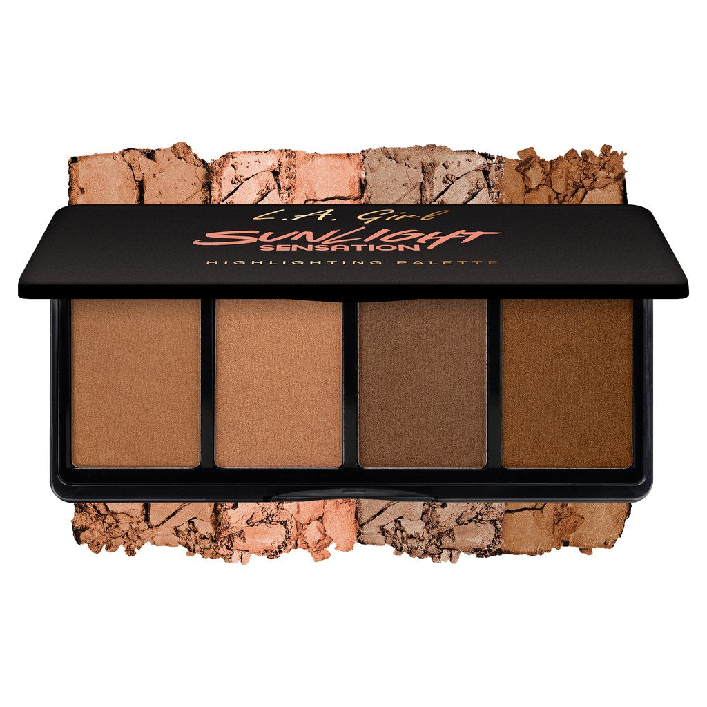 L.A. GIRL Fanatic Highlighting Palette [Bronzer, Define & Contour, FACE, Highlight & Shimmer] Sunlight Sensation