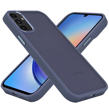 Phone Case for Samsung Galaxy A15 5G Polished Acrylic Hybrid TPU Slim Shockproof Metal Button Thick Durable Grip Camera Protection Anti-Scratch Cover Blue