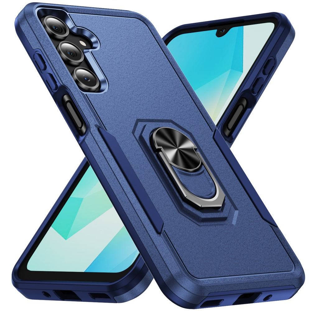 For Samsung Galaxy A17 5G Hybrid Rugged Tough 2in1 Drop-Proof Protection Military Grade Armor with Metal Ring Stand Case Cover