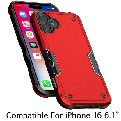 For Apple iPhone 16 (6.1") Slim Tough Shockproof Hybrid Heavy Duty Dual Layer TPU Bumper Rugged Rubber Armor Case Cover