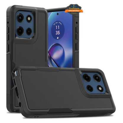 For Motorola Edge 2025 Rugged Heavy-Duty Dual Layer Military-Grade, Rubber TPU Defender, Hybrid Shockproof Case Cover