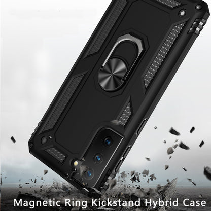 For Samsung Galaxy S22+ / S22 Plus Hybrid Shockproof Durable 360 Degree Rotatable Ring Stand Holder Kickstand Fit Magnetic Car Mount Case Cover Black