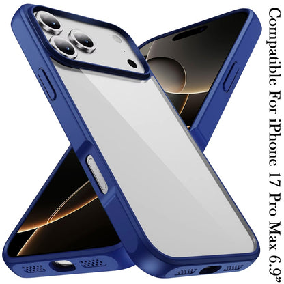 For Apple iPhone 17 Pro Max (6.9") Hybrid Transparent HQ Slim Shockproof Clear Protective Thick 2.0mm TPU Frame Case Cover