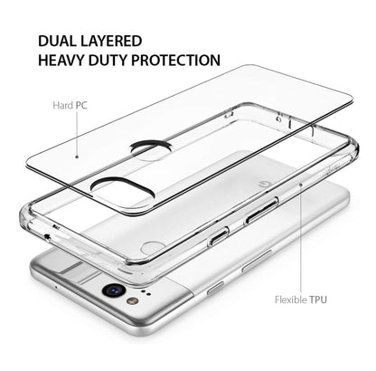 For Apple iPhone 15 Pro (6.1") Slim Frame Shockproof Hybrid Rubber Silicone Gummy TPU Clear Hard PC Back Protective  Phone Case Cover