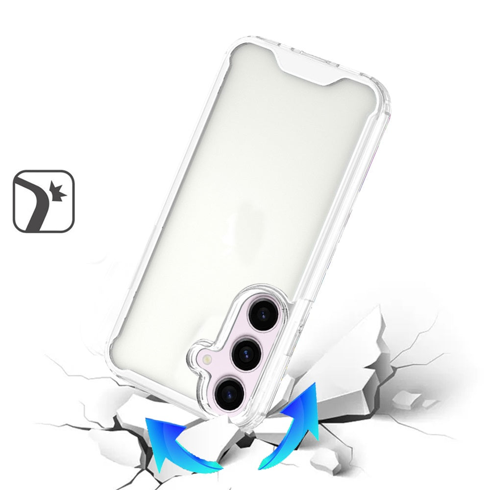 For Samsung Galaxy S26 Ultra Clear Colored Shockproof Transparent Hard PC + Rubber TPU Hybrid Bumper Shell Slim Protective Case Cover Clear