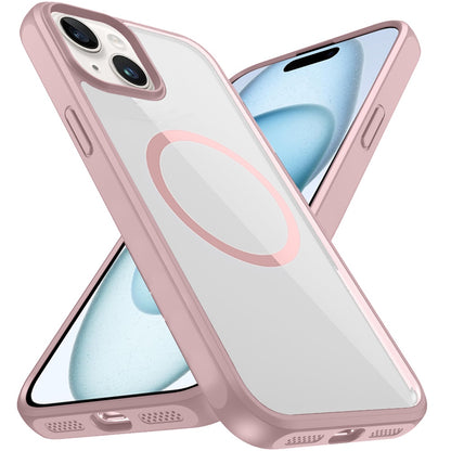 For Apple iPhone 16 Pro Max Magnetic Circle HQ Transparent Clear TPU Thick 2.0mm Frame Hybrid Shockproof Protector Case Cover