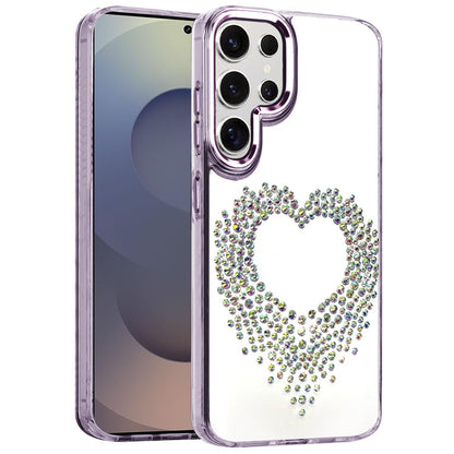 For Samsung Galaxy A17 5G Angel Hearts Bling Glitter Diamond Hybrid TPU Cover, Colorful Frame Shockproof Protective Back Case Cover