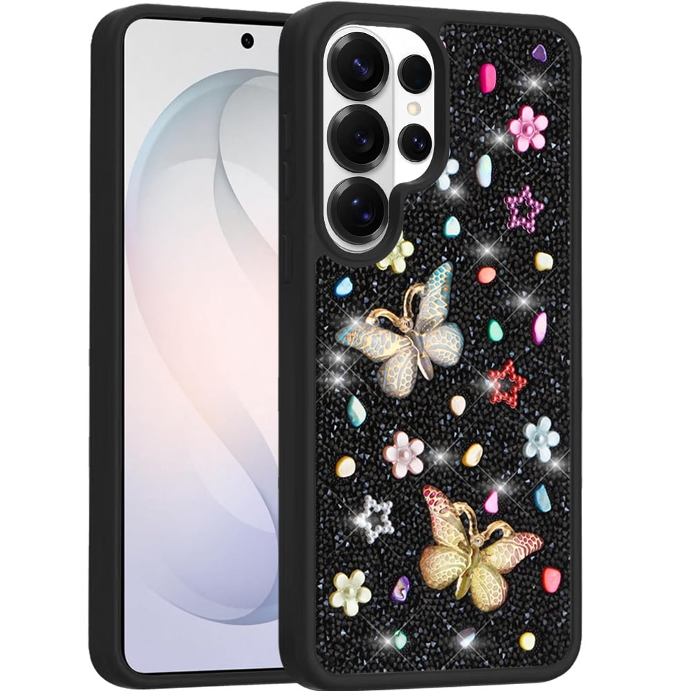 Phone Case for Samsung Galaxy S26 Ultra 3D Butterfly Diamond Bling Glitter Shockproof Stylish Protective Luxury Hybrid Sparkly Durable Grip Design Cover