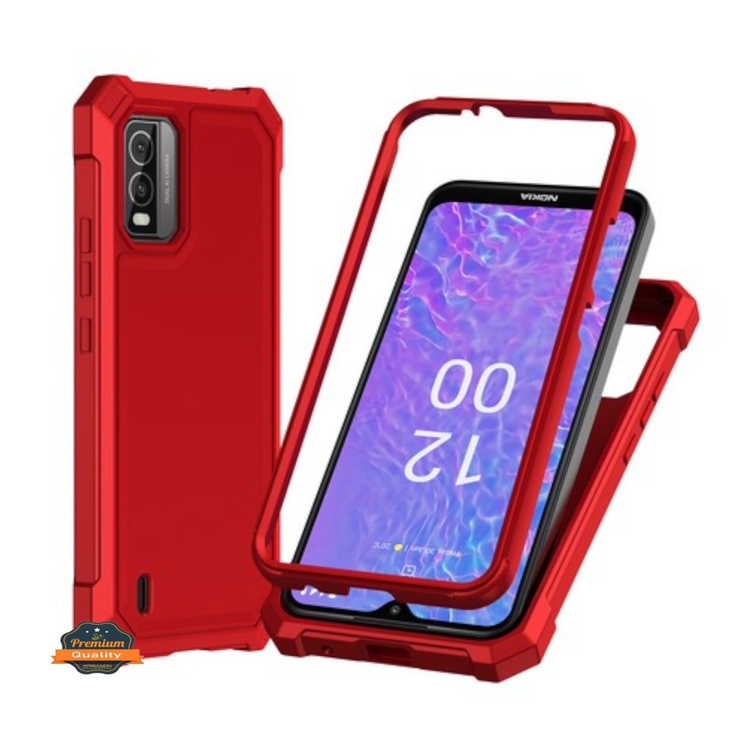 For TCL 50 XL 5G Hybrid 2in1 Front Bumper Frame Cover Square Edge Shockproof Soft TPU + Hard PC Anti-Slip Heavy Duty Case Cover -