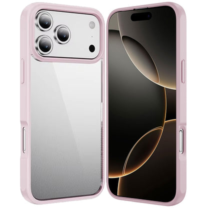 For Apple iPhone 17 Pro Hybrid Transparent HQ Slim Shockproof Clear Protective Thick 2.0mm TPU Frame Case Cover Transparent Pink