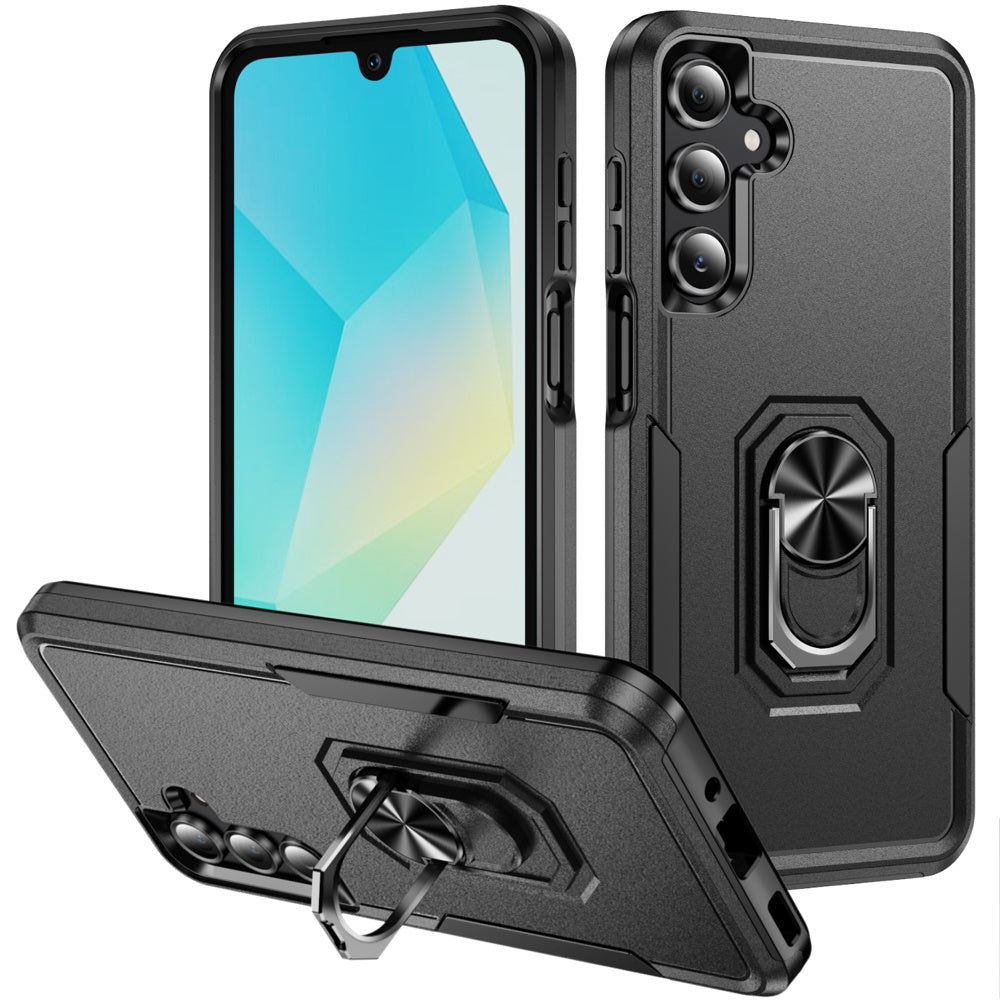 For Samsung Galaxy S26+ / S26 Plus Hybrid Rugged Tough 2in1 Drop-Proof Protection Military Grade Armor with Metal Ring Stand Case Cover