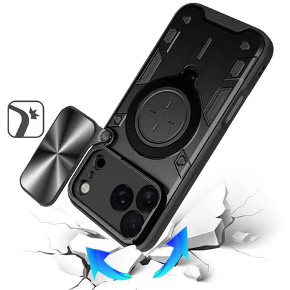 For Apple iPhone 17 Pro Max Hybrid Magnetic 360° Ring Kickstand, MagSafe Compatible, Durable Full Camera Lens Protection Case Cover