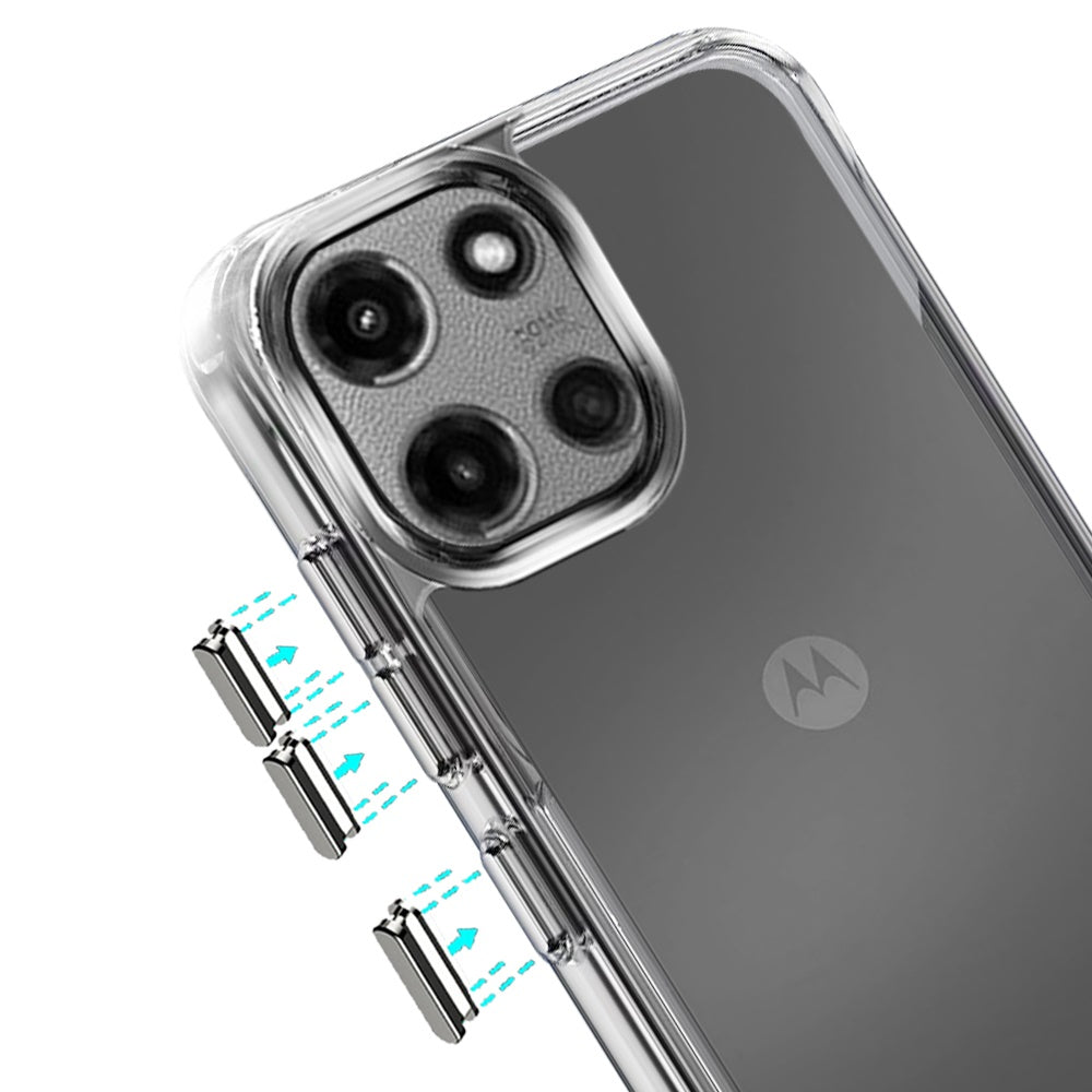 For Motorola Moto G 5G 2025 Premium Hybrid HD Crystal Clear Hard PC Back, Thick 2.0mm TPU Frame, Slim Fit Case Cover Transparent