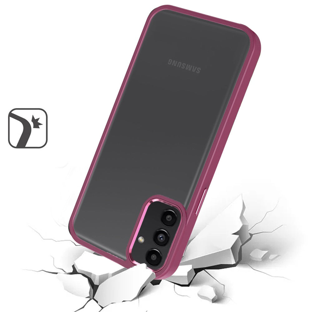 For Samsung Galaxy S26 Slim Fit Hybrid Transparent Thick Acrylic with Metal Buttons Frame Protective Hard PC + TPU Shockproof Case Cover