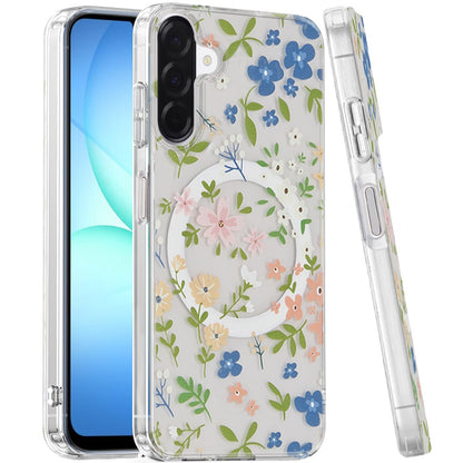 Phone Case for Samsung Galaxy A17 5G Shockproof Dual Layer TPU IMD Print Rugged Anti-Slip Grip Drop Protection Scratch Resistant Slim Fit Glossy Floral Heart Aesthetic Cover