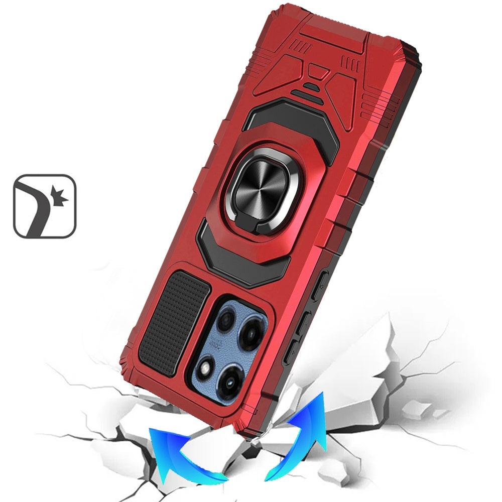 For Motorola Moto G 5G 2025 Hybrid Dual Layer with 360° Rotate Magnetic Ring Stand Holder Kickstand TPU Rugged PC Shockproof Case Cover