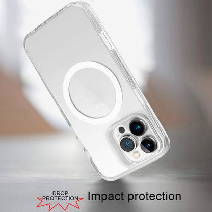 For Apple iPhone 16 Pro MagSafe Compatible Integrated Technology Clean Transparent Hybrid Armor TPU Frame Case Cover Black