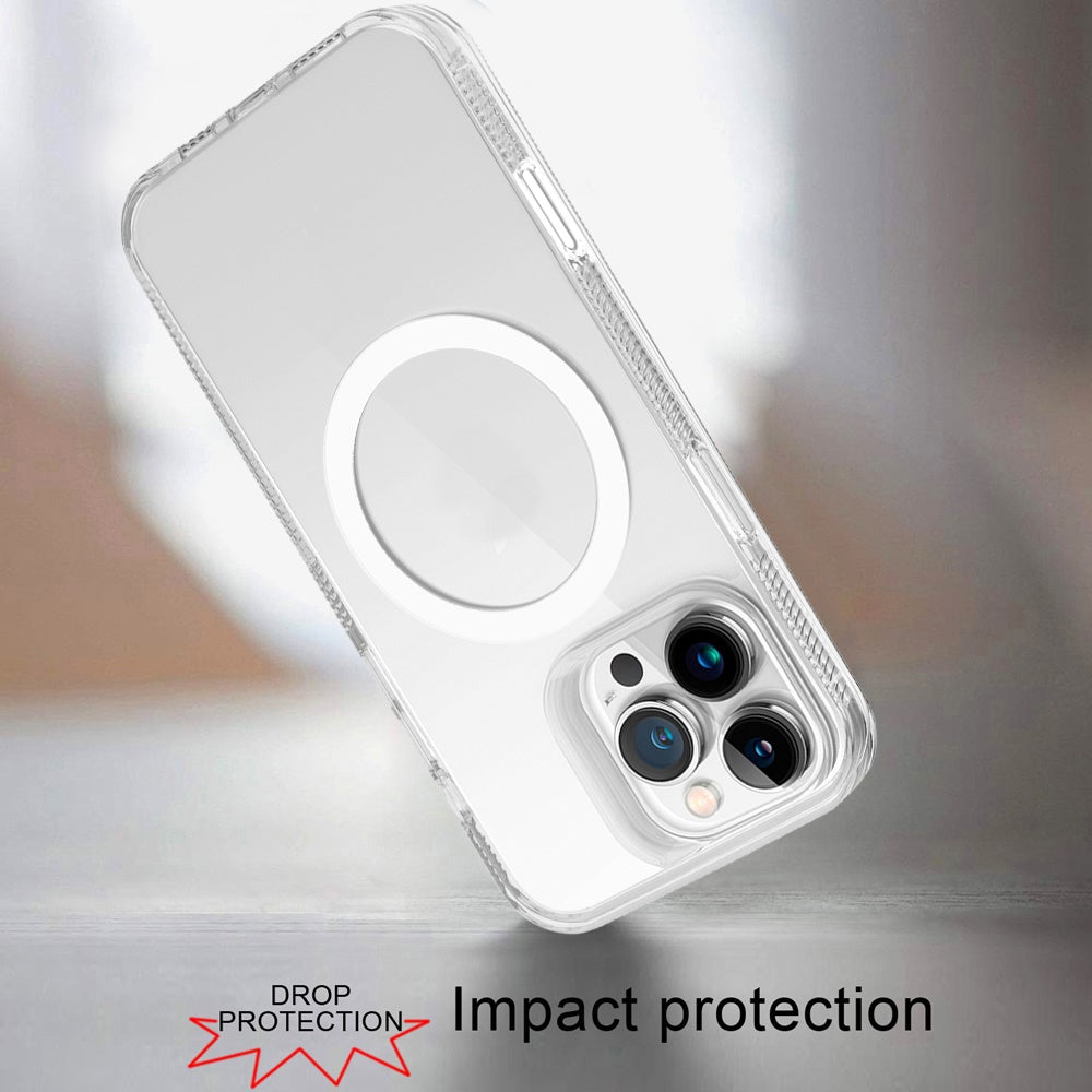 For Apple iPhone 16 Pro MagSafe Compatible Integrated Technology Clean Transparent Hybrid Armor TPU Frame Case Cover Clear