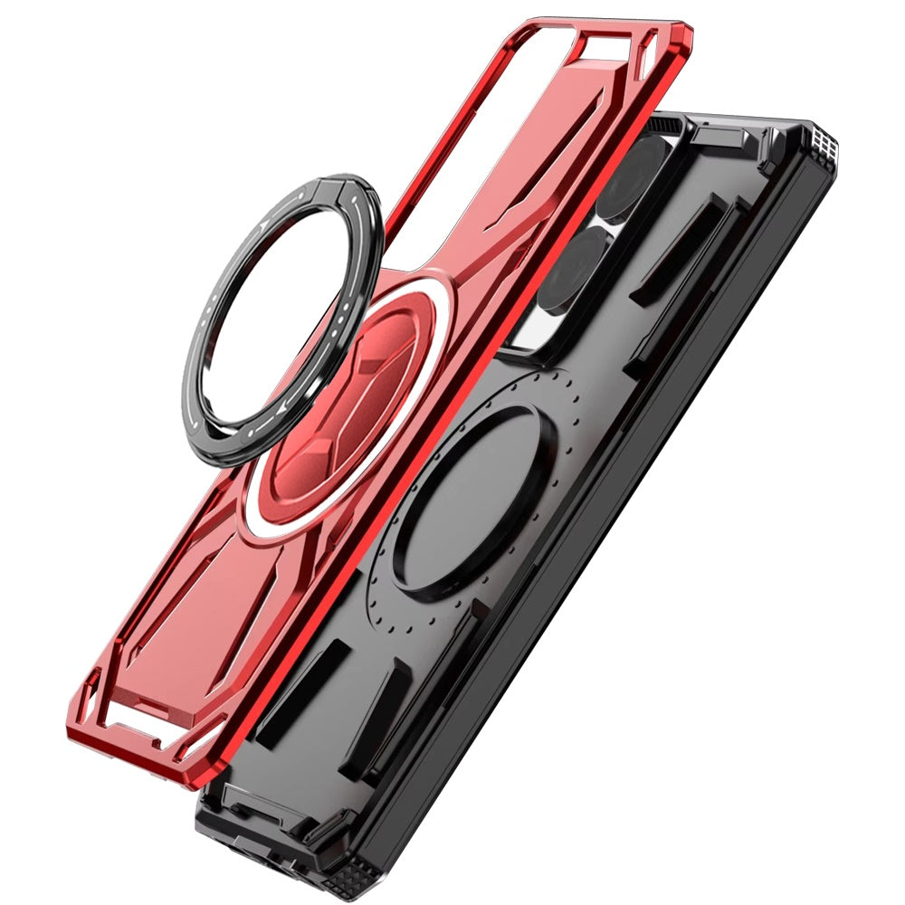 For TCL 50 SE Hybrid Magnetic Ring and 360° Rotational Kickstand with MagSafe Compatible, Military Grade Drop Protection Case Cover Red