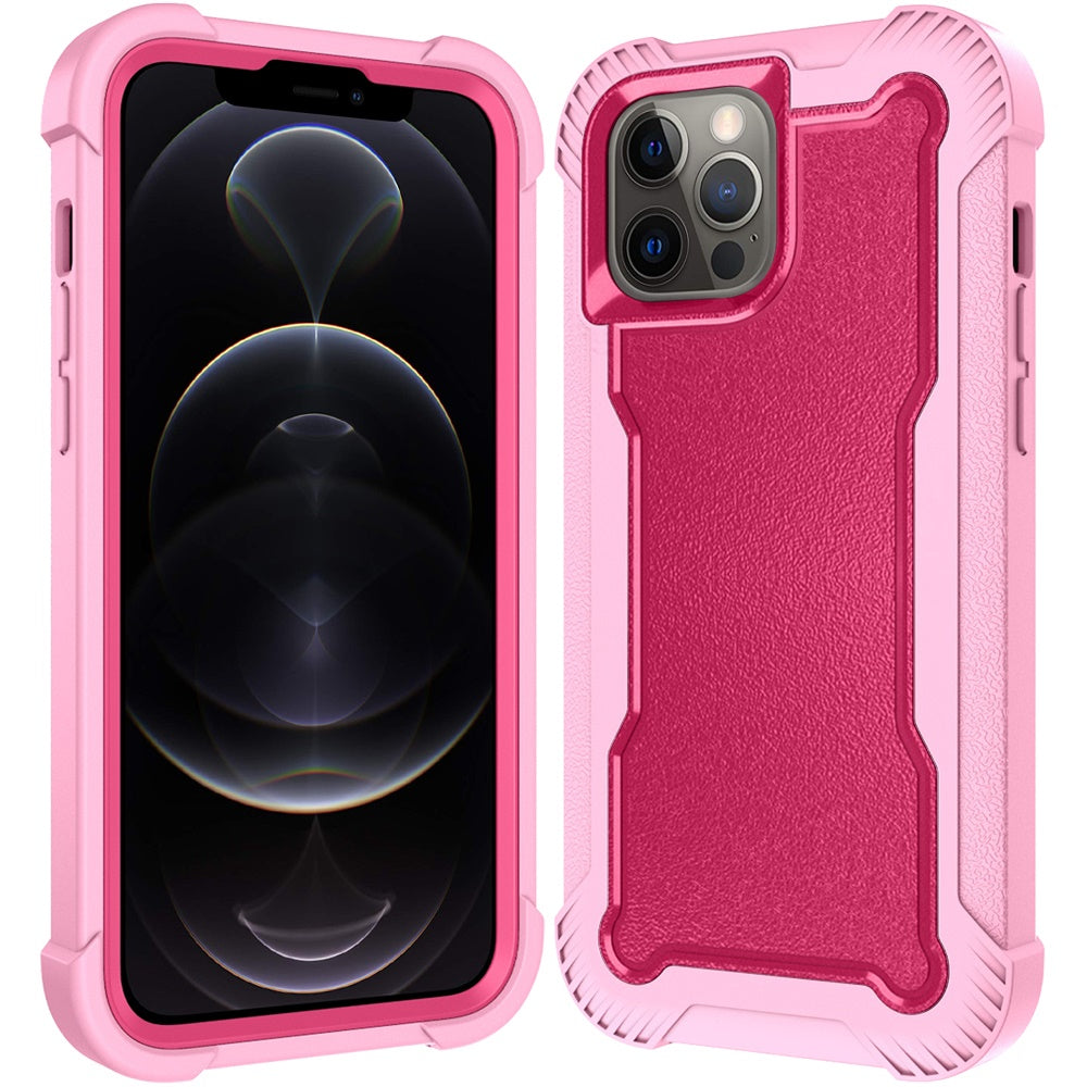For Apple iPhone 16 (6.1") Tough Hybrid Shockproof Hybrid PC + TPU Bumper Frame Rubber Drop Proof 3in1 Armor Full Body Case Cover