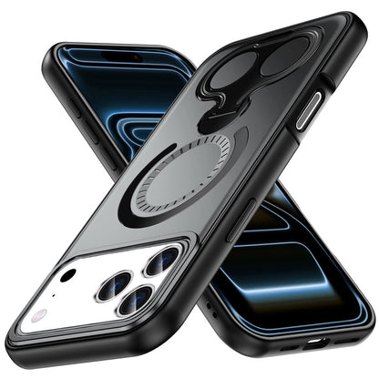 For Apple iPhone 17 Pro Max (6.9") Hybrid with Invisible 2 Hole Ring Stand Magnetic back Car Mount Friendly Protector Case Cover