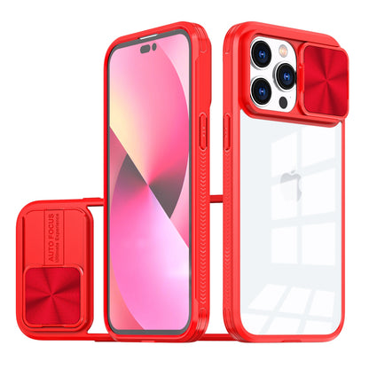 For Samsung Galaxy S25 Fan Edition /Galaxy S25 FE Hybrid Cases with Sliding Camera Cover Transparent Shockproof Bumper TPU Protective Case Cover Red