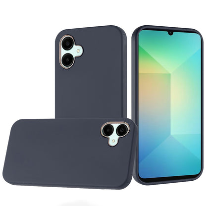 For Samsung Galaxy A06 Slim Classic Hybrid Around Rubber Gummy Gel Slick Hard PC Silicone TPU Chromed Button Case Cover