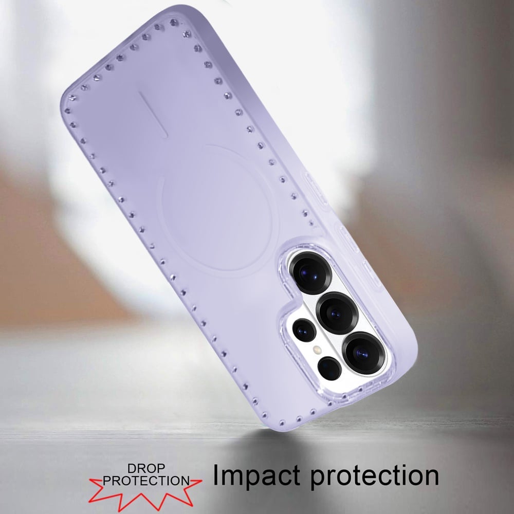 Phone Case for Samsung Galaxy S25 Ultra Magnetic Frosted Diamond Bling Edge Hybrid Shockproof Protective Matte Grip Durable Anti Scratch Premium Slim Cover
