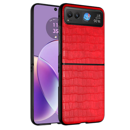 For Motorola Razr Ultra 2025 PU Vegan Leather Case, Premium Snap-On Hard Shell Cover, Slim Fit Protective Matte Finish Case Cover