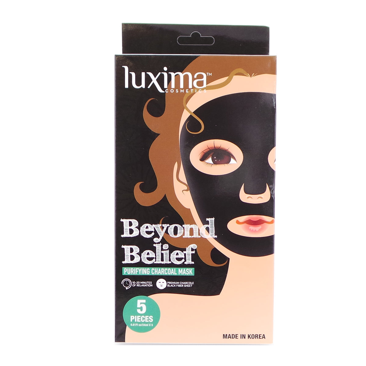 LUXIMA Beyond Belief Purifying Charcoal Mask, Pack of 5  .81 fl oz / 24 ml