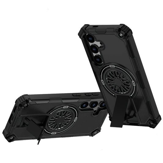 For Samsung Galaxy S26+ / S26 Plus Texture Design Invisible Kickstand Case, MagSafe Compatible Hybrid Shockproof Cover, Car Mount Friendly Case Cover