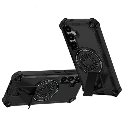 For Samsung Galaxy S26+ / S26 Plus Texture Design Invisible Kickstand Case, MagSafe Compatible Hybrid Shockproof Cover, Car Mount Friendly Case Cover