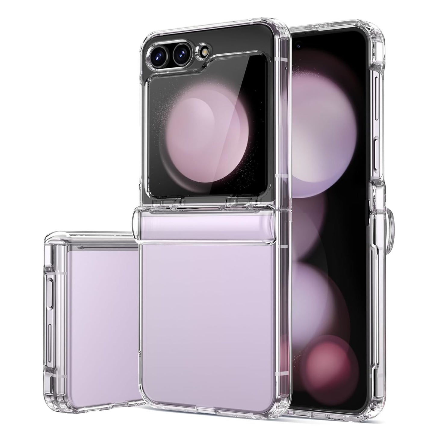 For Samsung Galaxy Z Flip 7 Case with Hinge Protection [Ultra-Thin Free Folding] Shockproof Slim Protection Transparent Case Cover Clear