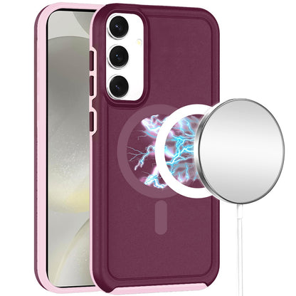 For Samsung Galaxy S25 /S24 Magnetic Circle, MagSafe Compatible, Guard Fused Heavy-Duty Hybrid Shockproof Slim Case Cover