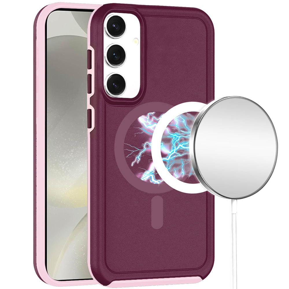 For Samsung Galaxy S25+ /S25 Plus /S24+ Plus Magnetic Circle, MagSafe Compatible, Guard Fused Heavy-Duty Hybrid Shockproof Slim Case Cover