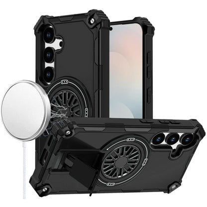 For Samsung Galaxy S26+ / S26 Plus Texture Design Invisible Kickstand Case, MagSafe Compatible Hybrid Shockproof Cover, Car Mount Friendly Case Cover