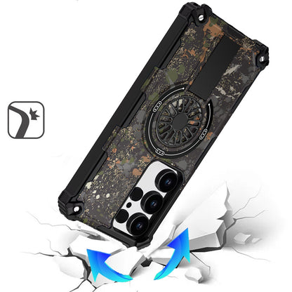 For Samsung Galaxy S26 Ultra Texture Design Stylish Invisible Kickstand Case, MagSafe Compatible Hybrid Shockproof Cover, Car Mount Friendly Case Cover