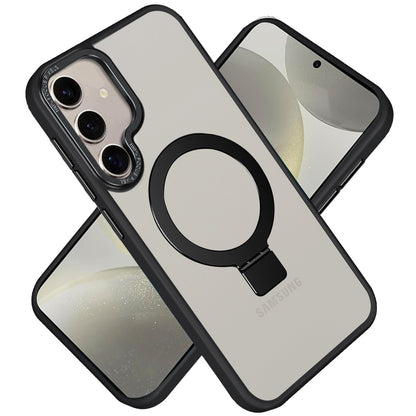 For Samsung Galaxy S25+ /S25 Plus /S24+ Plus Magnetic Metal Matte with Built-in MagSafe Stand, Hybrid Shockproof Armor, TPU Frame Case Cover