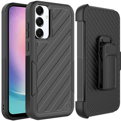 For Samsung Galaxy A26 Rugged 2in1 Armor Combo Belt Clip Holster, Non-Slip Tough Hybrid lined Shockproof Case Case Cover