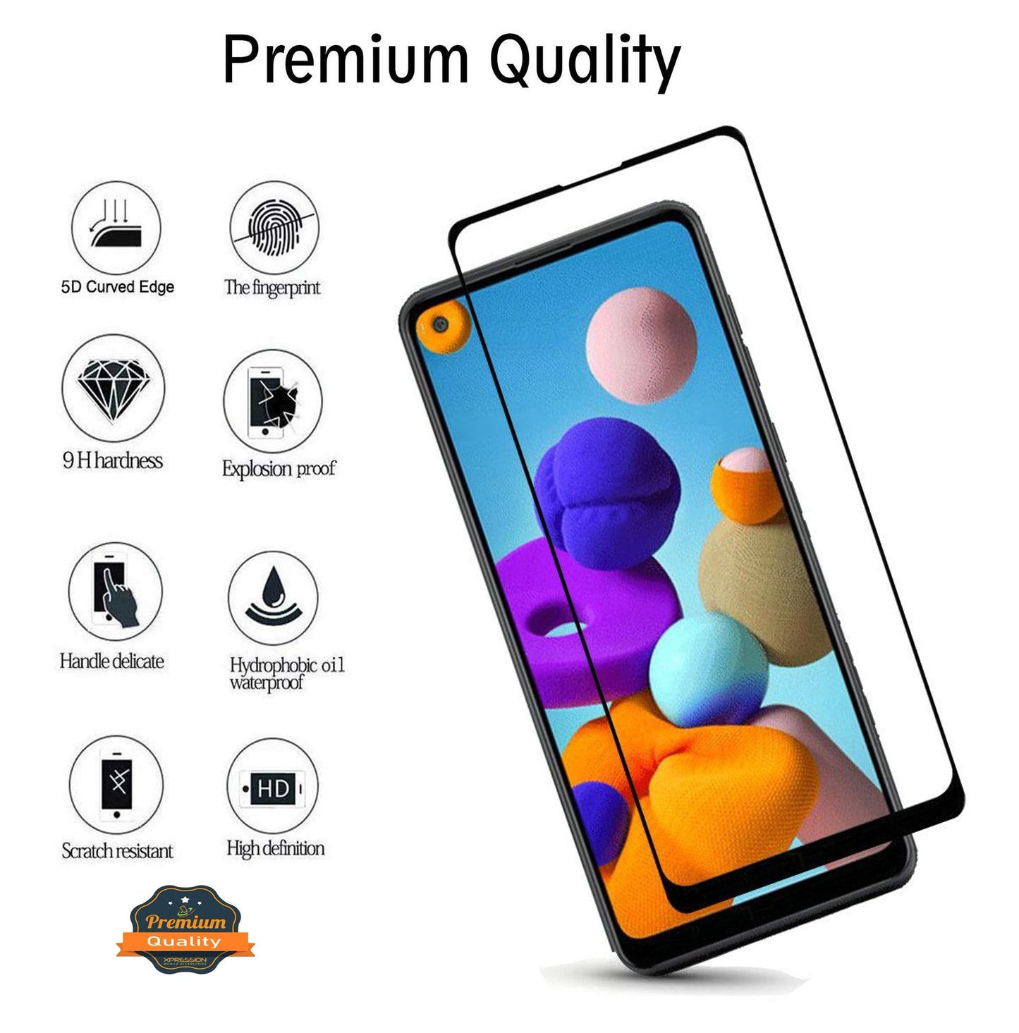 For Motorola Moto G Power 5G 2025 Tempered Glass Screen Protector [Full Coverage] Curved Black Edged 9H Hardness Glass Screen Protector Protector Clear Black