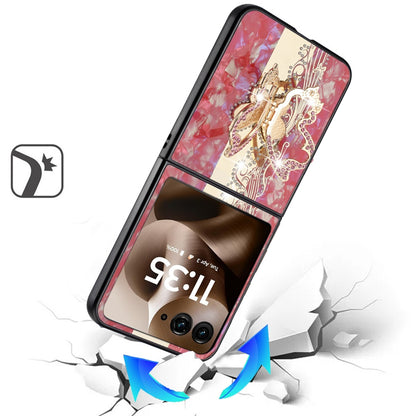 For Motorola Razr+ PLUS (2025) Diamonds 3D Fashion Bling Sparkly Glitter Ornaments Engraving Hybrid with Ring Stand Case Cover