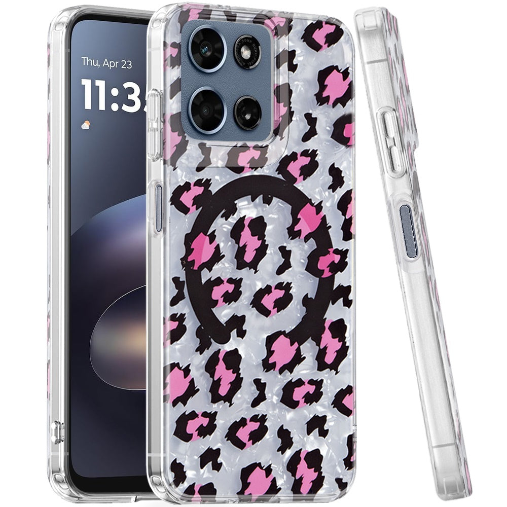 Phone Case for Motorola Moto G Play 5G 2026 Shockproof Dual Layer TPU IMD Print Rugged Anti-Slip Grip Drop Protection Scratch Resistant Slim Fit Glossy Floral Heart Aesthetic Cover