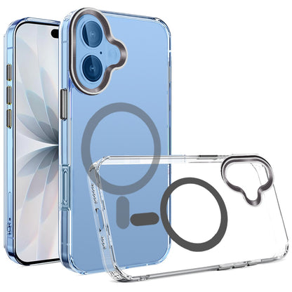 For Apple iPhone 17 Air (6.6") Clear Transparent Case Matching Circle Design, Hybrid TPU Hard Shell, Support Magsafe Charger Case Cover Black