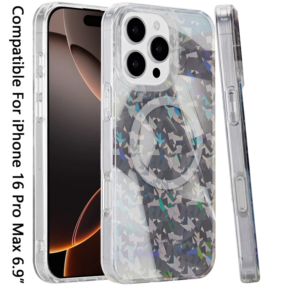 For iPhone 16 (6.1") Double Layer IMD Magnetic Hybrid Shockproof Protection Anti Scratch Durable Design Secure Grip Slim Profile Compatible Design Case Cover