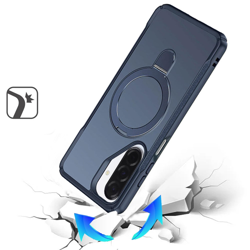 For Samsung Galaxy S26 Matte Finish Magnetic Ring Hybrid Protective Invisible Kickstand Magsafe Compatible Case Cover