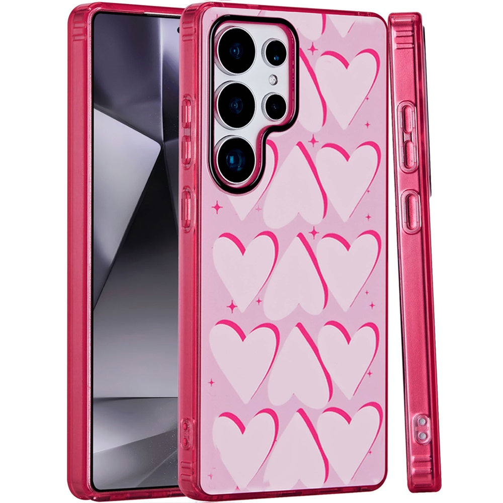 For Samsung Galaxy S24 Ultra Fashion Layer Design Slim IMD TPU Protective, Shockproof Hybrid Stylish Durable Hard PC Case Cover