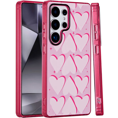 For Samsung Galaxy S25 Ultra Fashion Layer Design Slim IMD TPU Protective, Shockproof Hybrid Stylish Durable Hard PC Case Cover Love