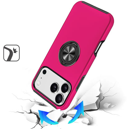 For Apple iPhone 17 Pro Max (6.9") Hybrid 360 Degree Rotatable Metal Invisible Ring Stand Holder Slim Fit Magnetic Car Mount Shockproof Case Cover